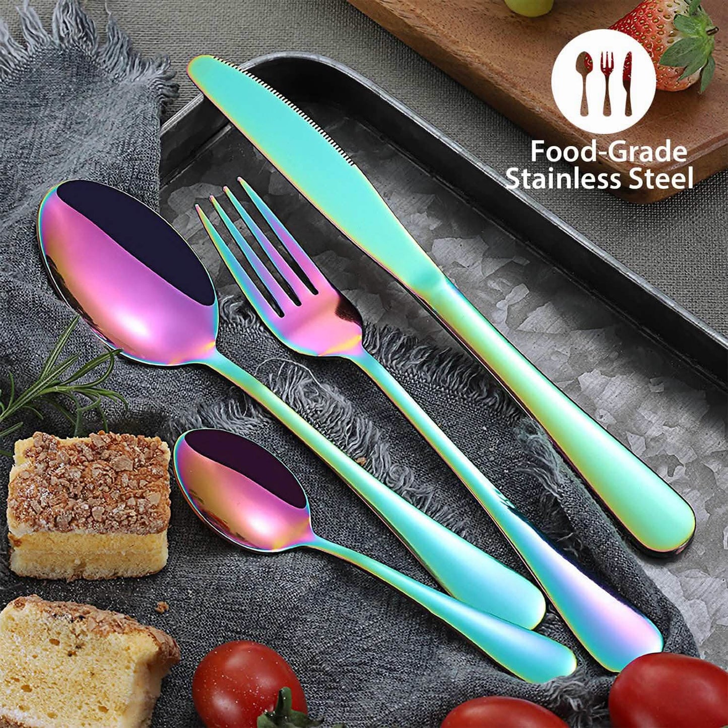 4-Pieces Set: Flatware Stainless Steel Silverware Cutlery Kitchen Set DailySale