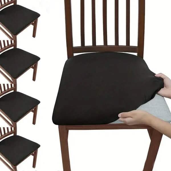 4-Pieces: Solid Color Brushed High Elastic Chair Cover DailySale