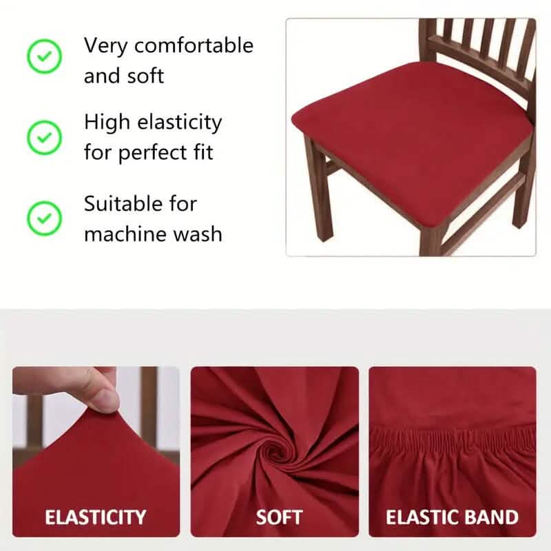 4-Pieces: Solid Color Brushed High Elastic Chair Cover DailySale