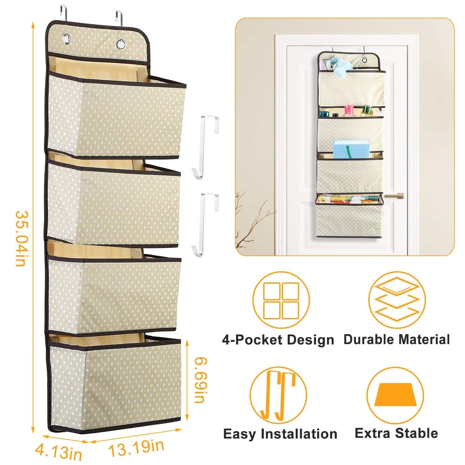 4-Pockets Wall Mount Closet Storage Organizer DailySale