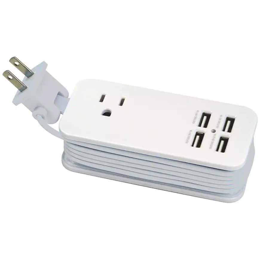 4 Port USB with Single AC Extendable Wire Charging Station DailySale