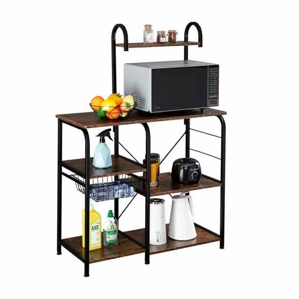 4-Tier 3-Tier Shelf Vintage Kitchen Baker's Rack Utility Storage Shelf DailySale