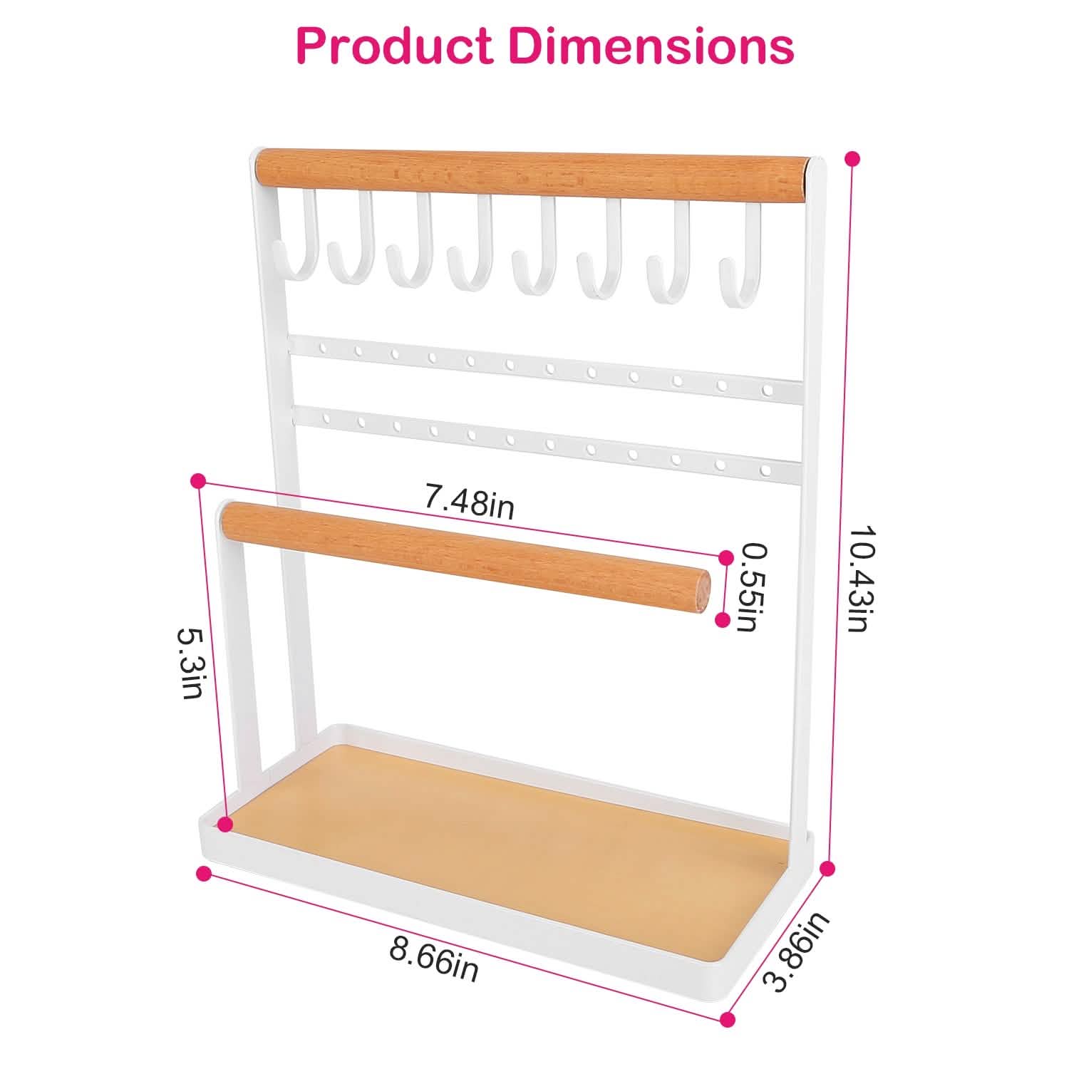 4-Tier Tabletop Wooden Jewelry Display Stand DailySale