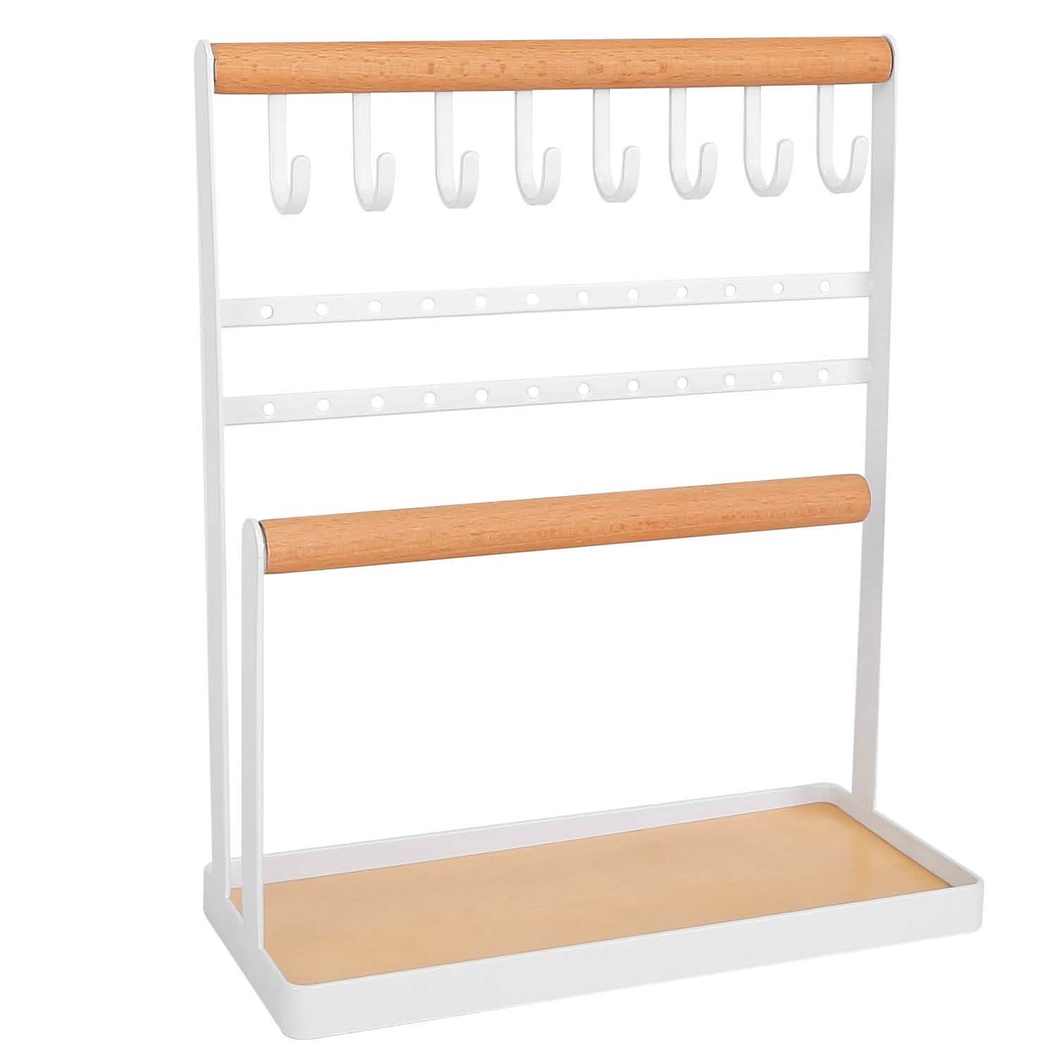 4-Tier Tabletop Wooden Jewelry Display Stand DailySale