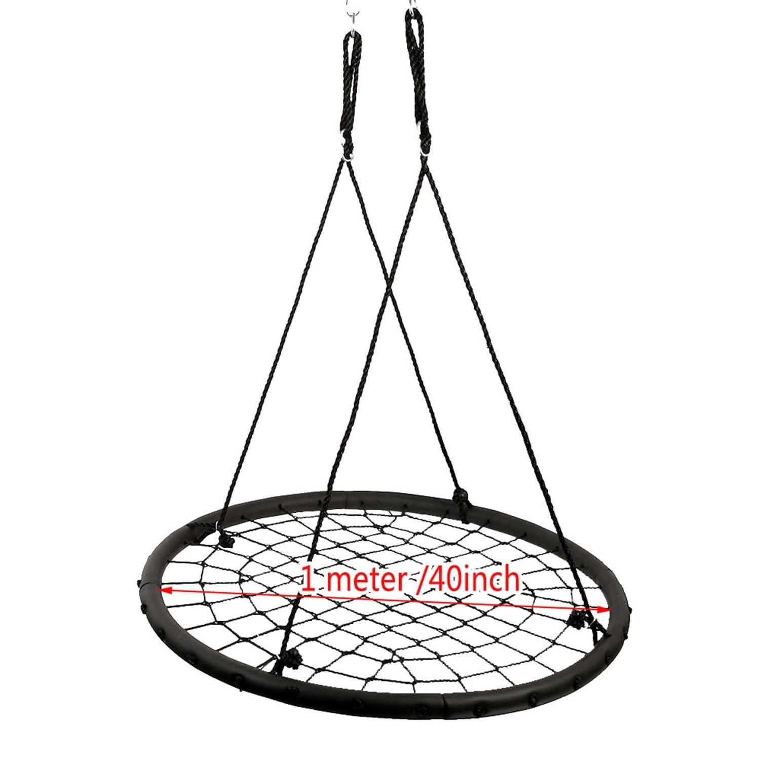 40" Disc Swings Seat Flying Saucer Tree Rope Web Net DailySale