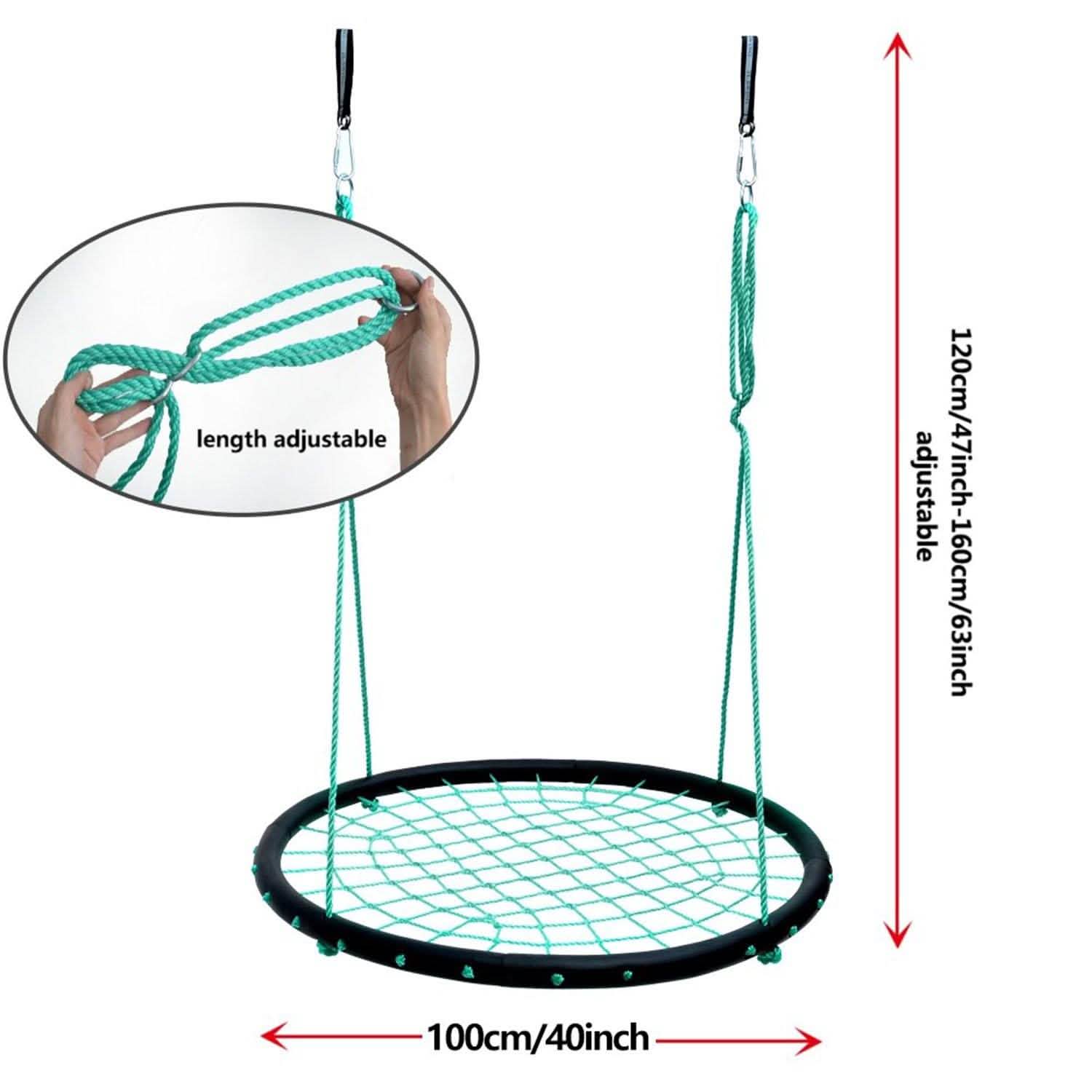 40" Disc Swings Seat Flying Saucer Tree Rope Web Net DailySale