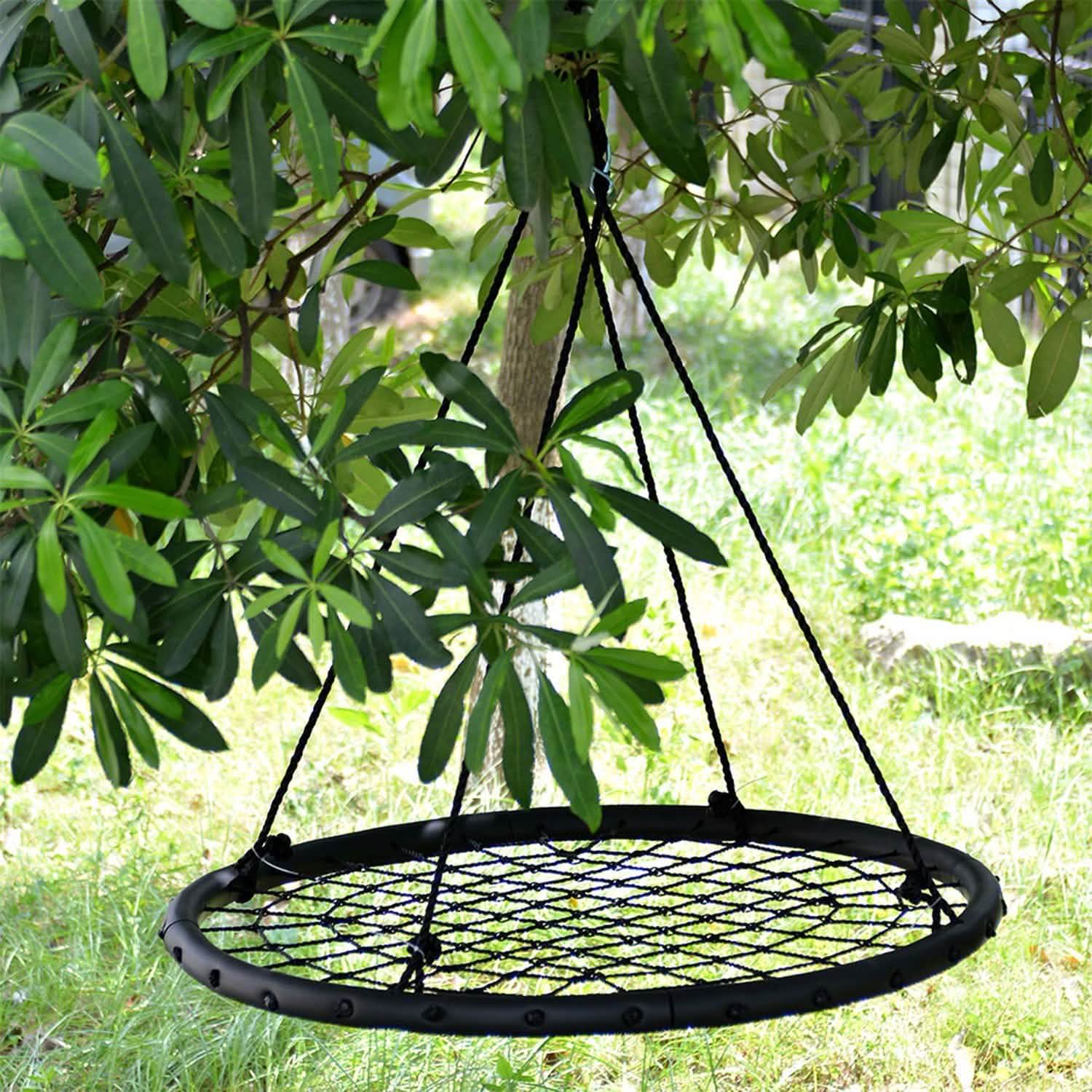 40" Disc Swings Seat Flying Saucer Tree Rope Web Net DailySale