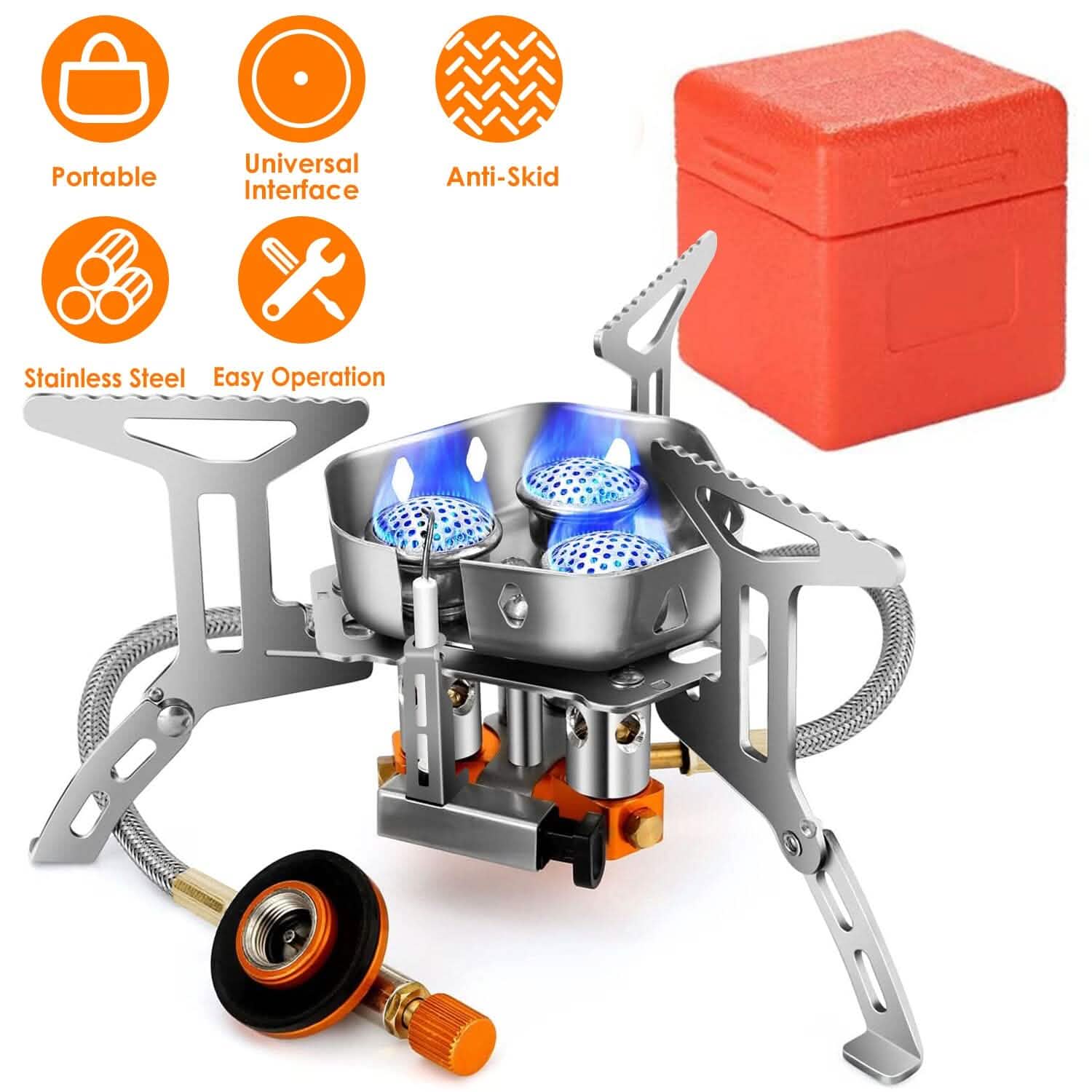 4000W Portable Camping Stove Foldable Powerful Gas Stove Backpacking Burner DailySale
