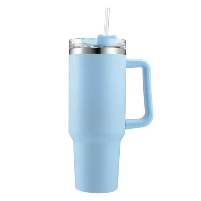 40oz Reusable Vacuum Tumbler with Insulated Double Wall and Cup Handle DailySale