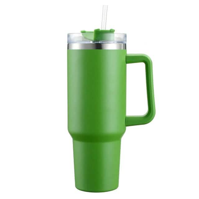 40oz Reusable Vacuum Tumbler with Insulated Double Wall and Cup Handle DailySale