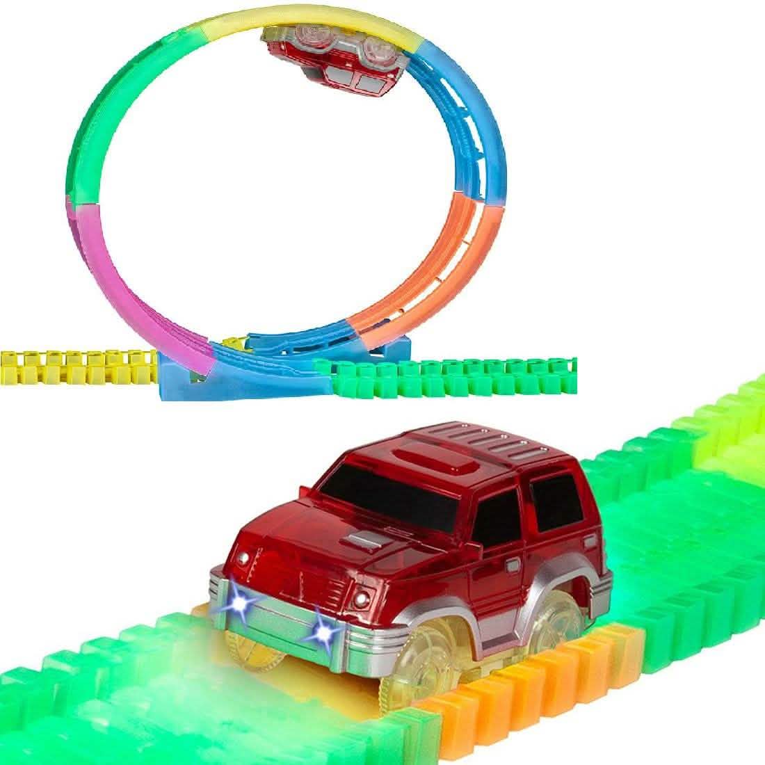 425-Piece: Mega Galaxy Flex-Track Glow Track with 2 Electric LED Light Cars DailySale