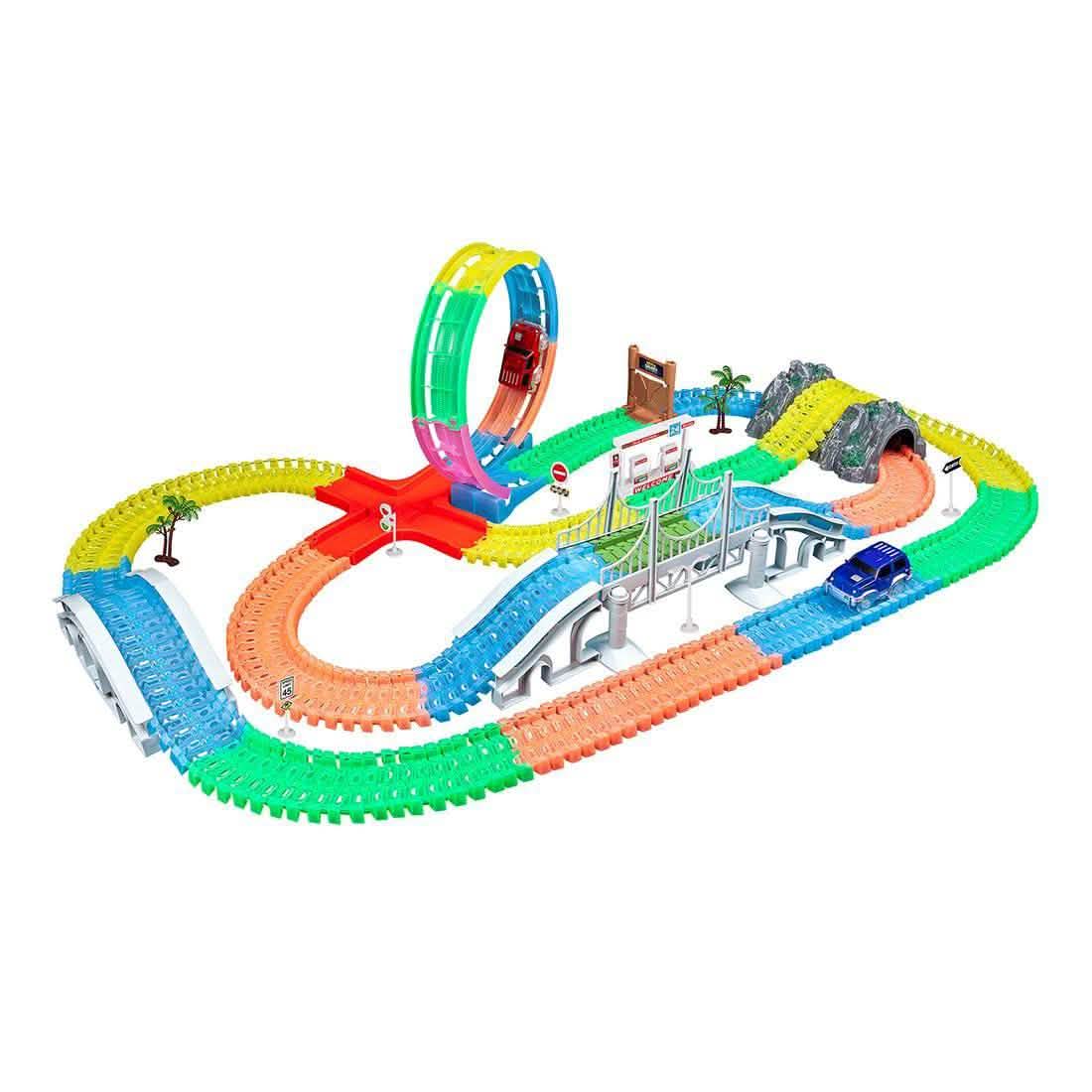 425-Piece: Mega Galaxy Flex-Track Glow Track with 2 Electric LED Light Cars DailySale