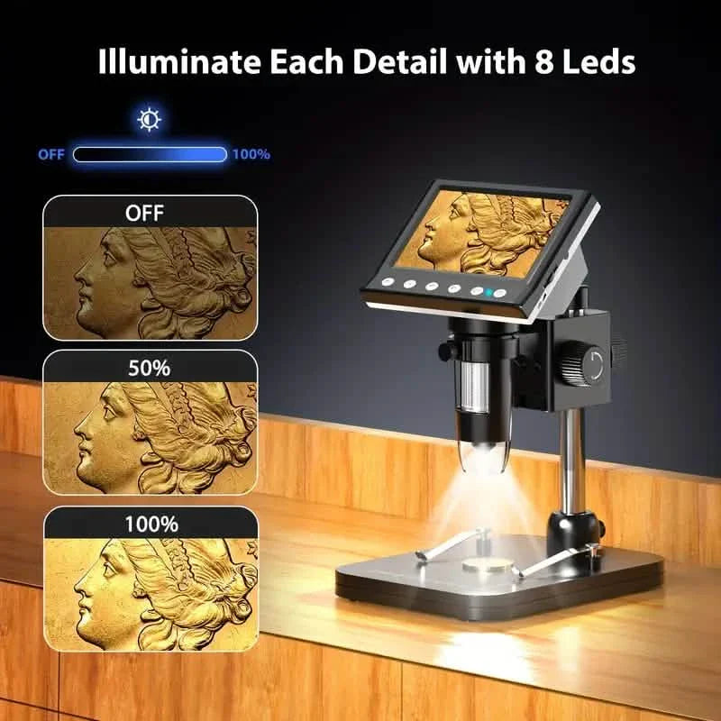 4.3'' IPS LCD Digital Microscope 1000X Magnification Microscope DailySale