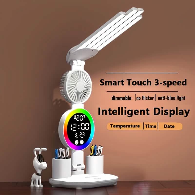 Smart Touch LED Desk Lamp – USB Powered, Dual Head, Dimmable, Color Changing DailySale