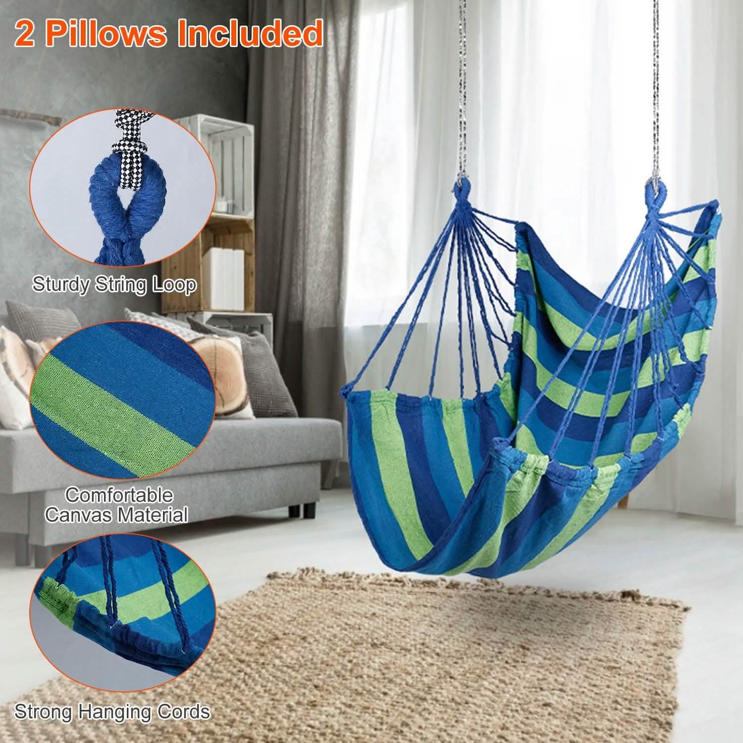440lbs Hanging Hammock with 2 Pillows DailySale