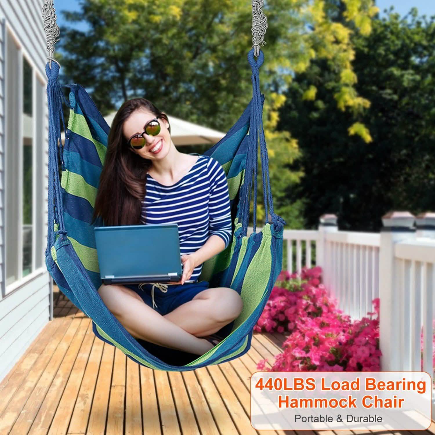 440lbs Hanging Hammock with 2 Pillows DailySale
