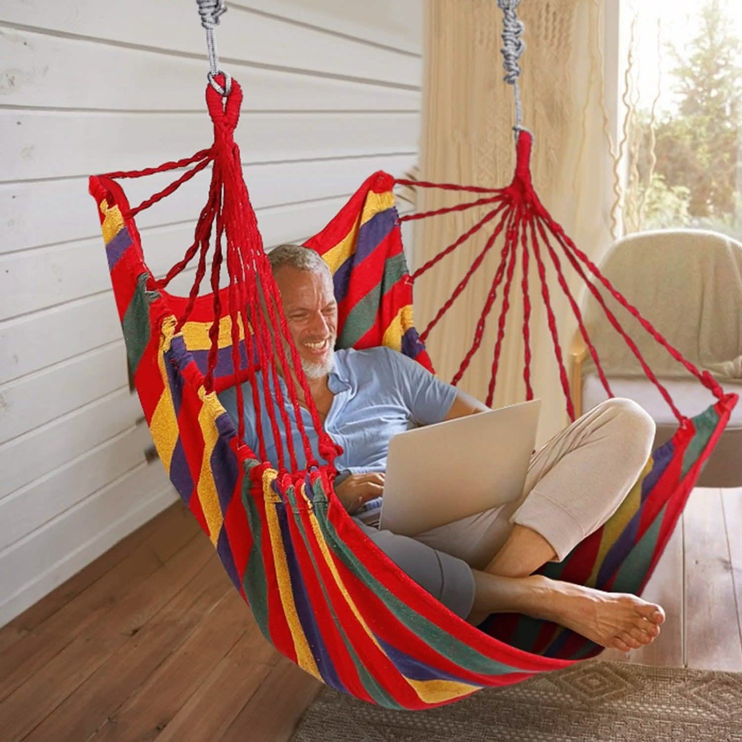 440lbs Hanging Hammock with 2 Pillows DailySale