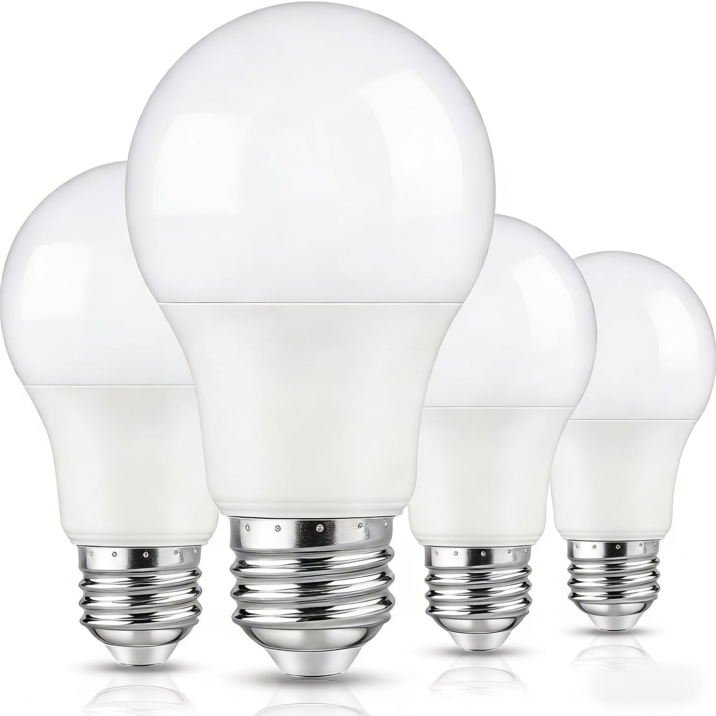 4-Pack A19 LED Light Bulbs, 60W Equivalent, Soft White or Cool Daylight, E26 Base, Non-Dimmable DailySale