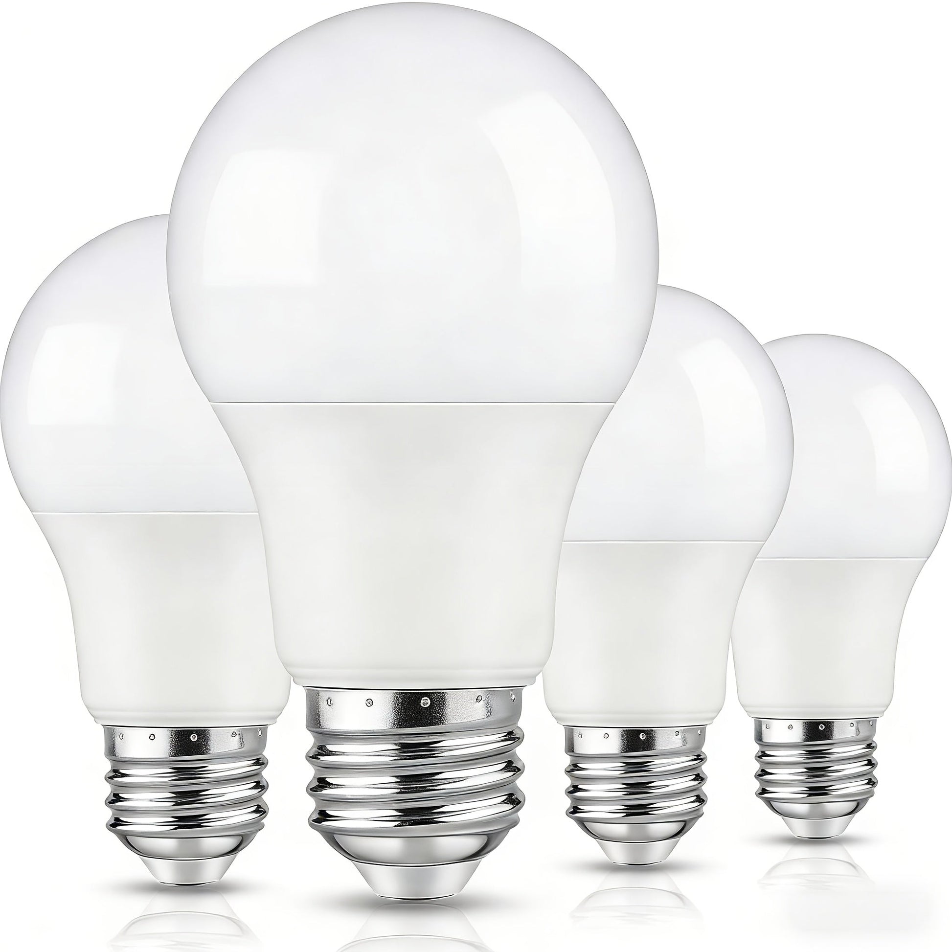 4-Pack A19 LED Light Bulbs, 60W Equivalent, Soft White or Cool Daylight, E26 Base, Non-Dimmable DailySale