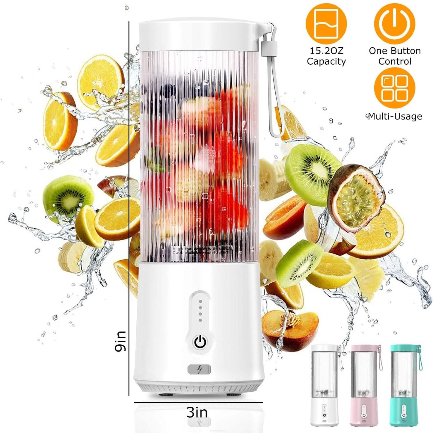 450ml Rechargeable Fruit Blender with 6 Blades DailySale
