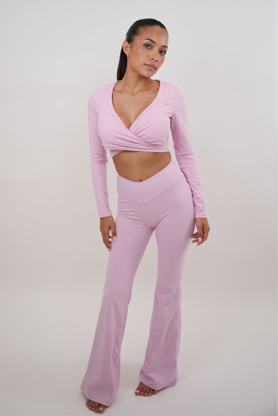 I Am Present Pink Stretch Flare Legging KIMITH BRAND