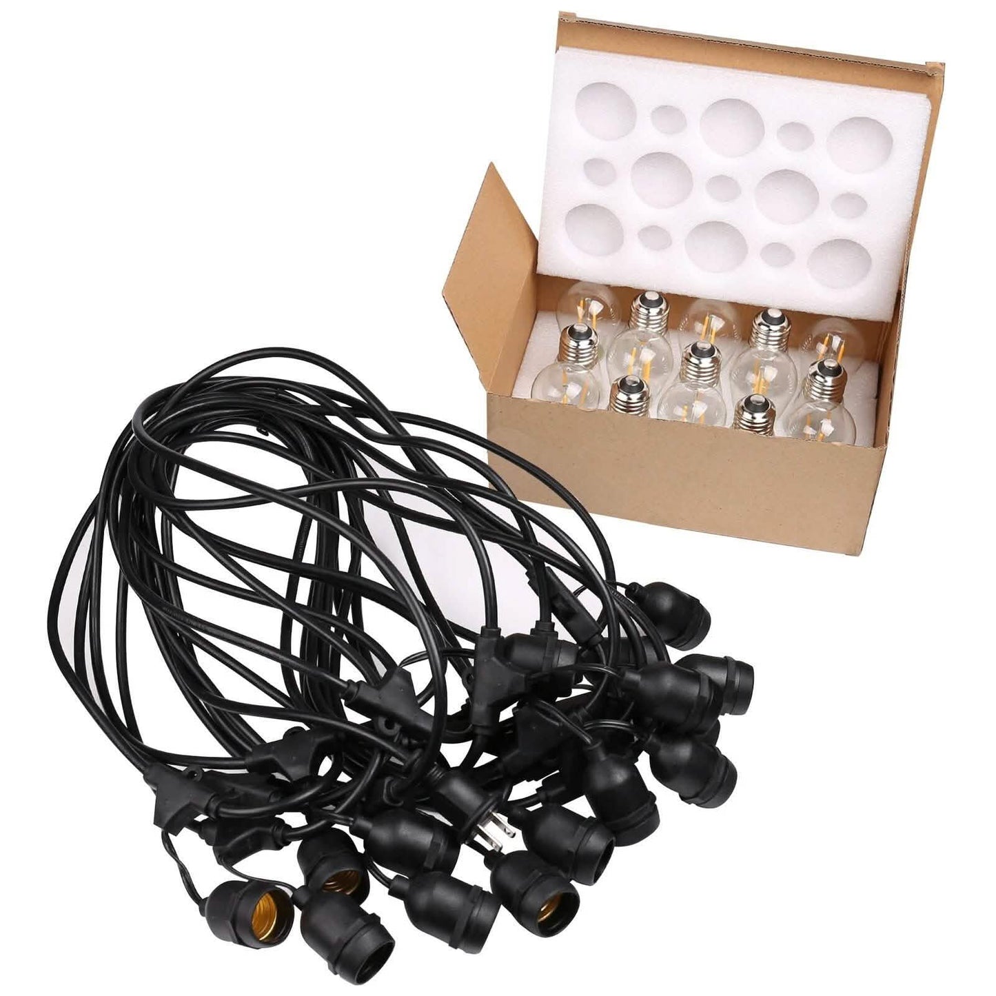 48 Ft. LED String Lights Outdoor Commercial Grade Waterproof Bulbs DailySale