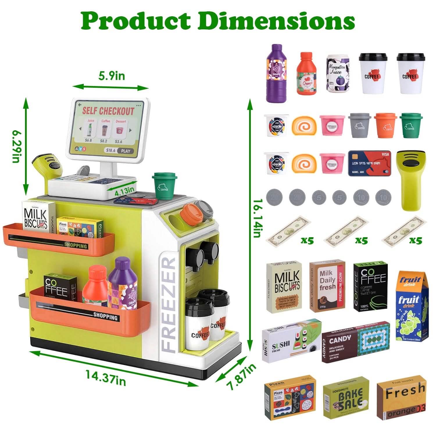 48-Piece: Pretend Cash Register Play Toy Set DailySale
