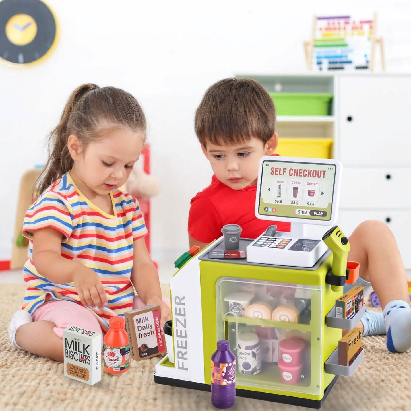 48-Piece: Pretend Cash Register Play Toy Set DailySale
