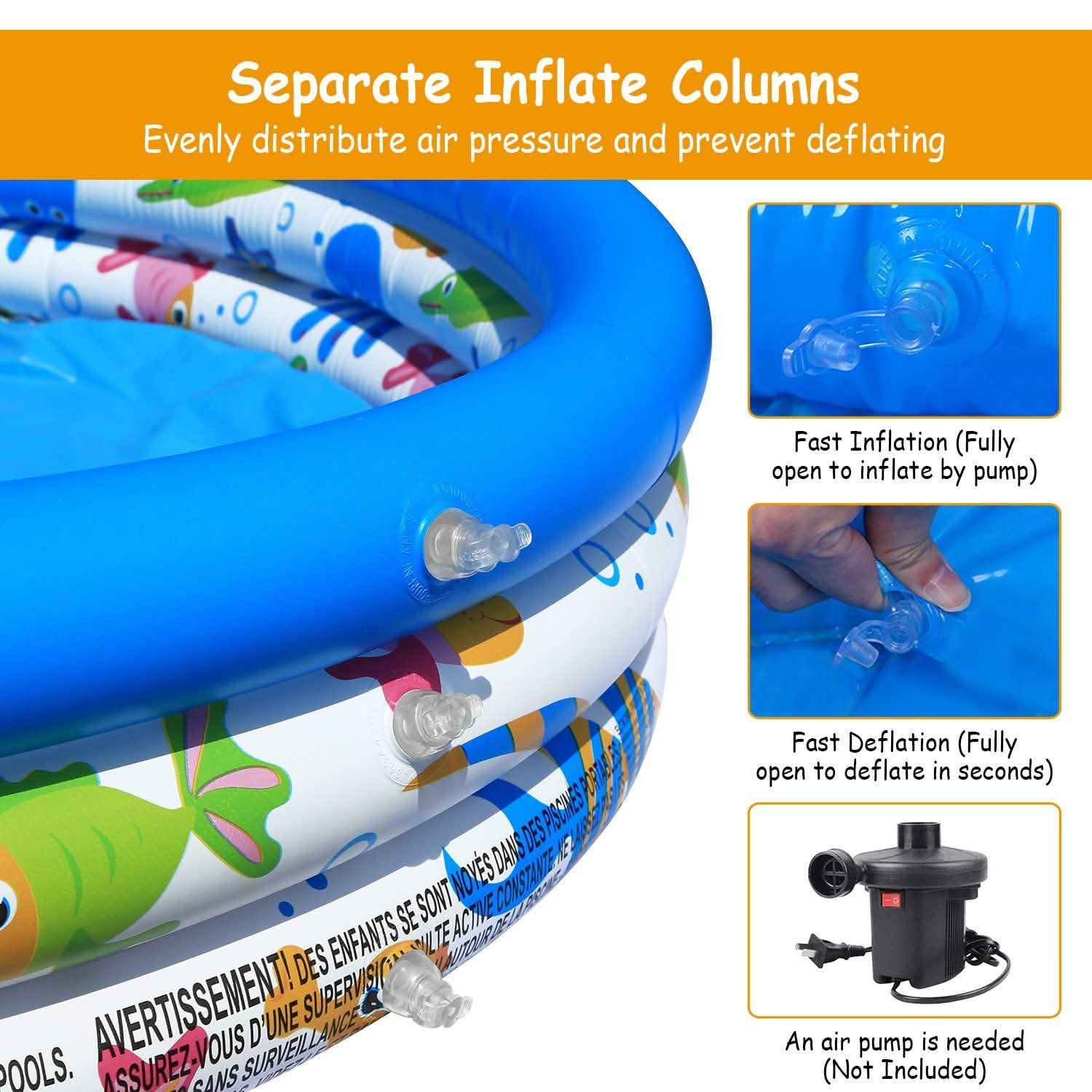 48 x 10 Inflatable Swimming Pool with 3 Velvets Water Drain Plug DailySale
