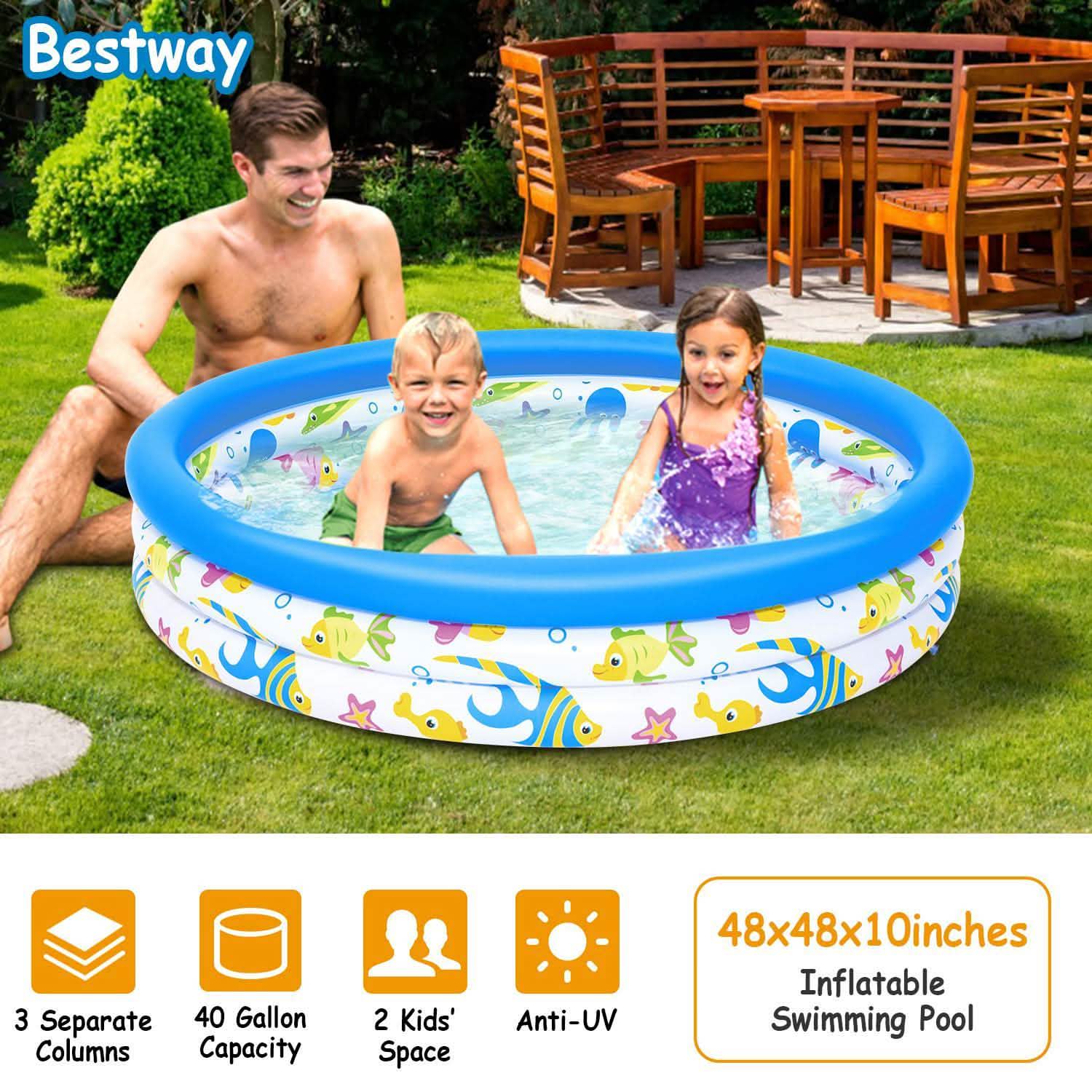 48 x 10 Inflatable Swimming Pool with 3 Velvets Water Drain Plug DailySale