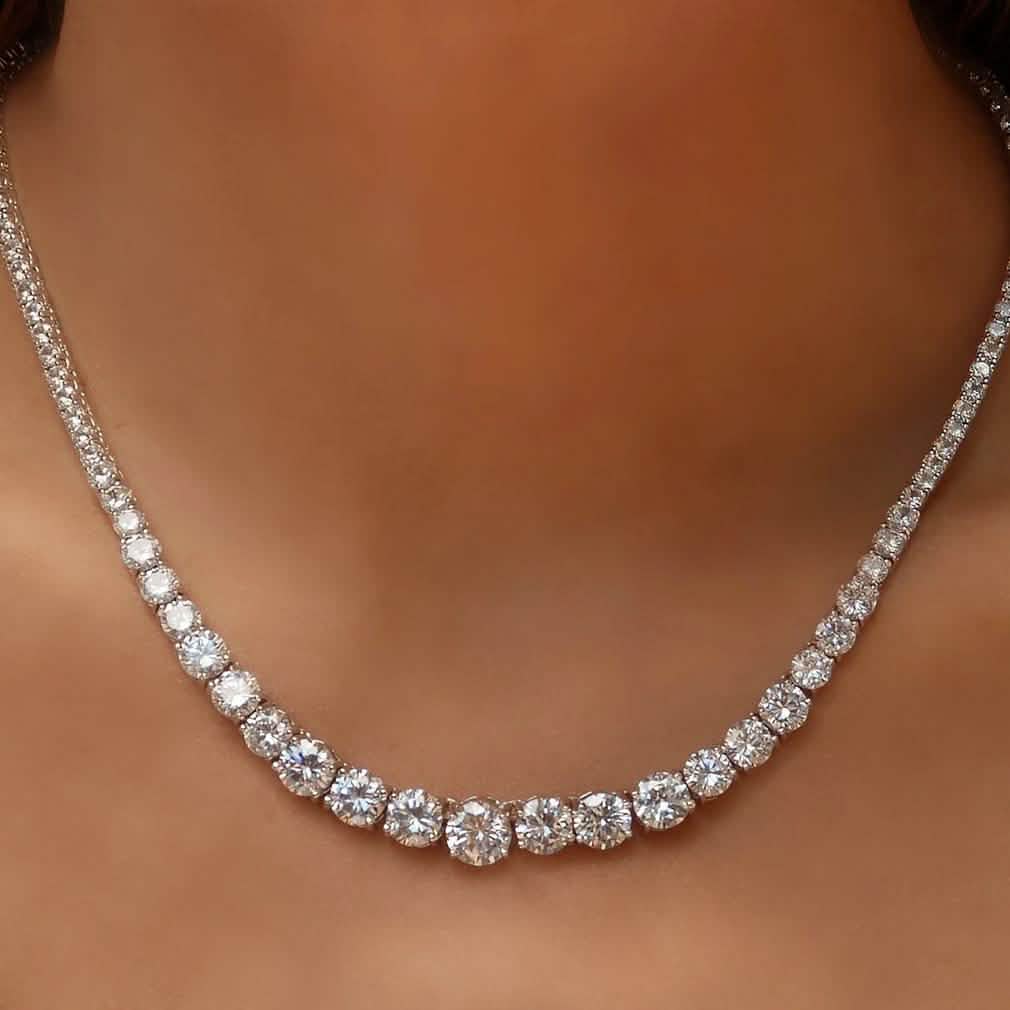 48.00 CTTW Graduated Tennis Necklace made with Swarovski Elements DailySale