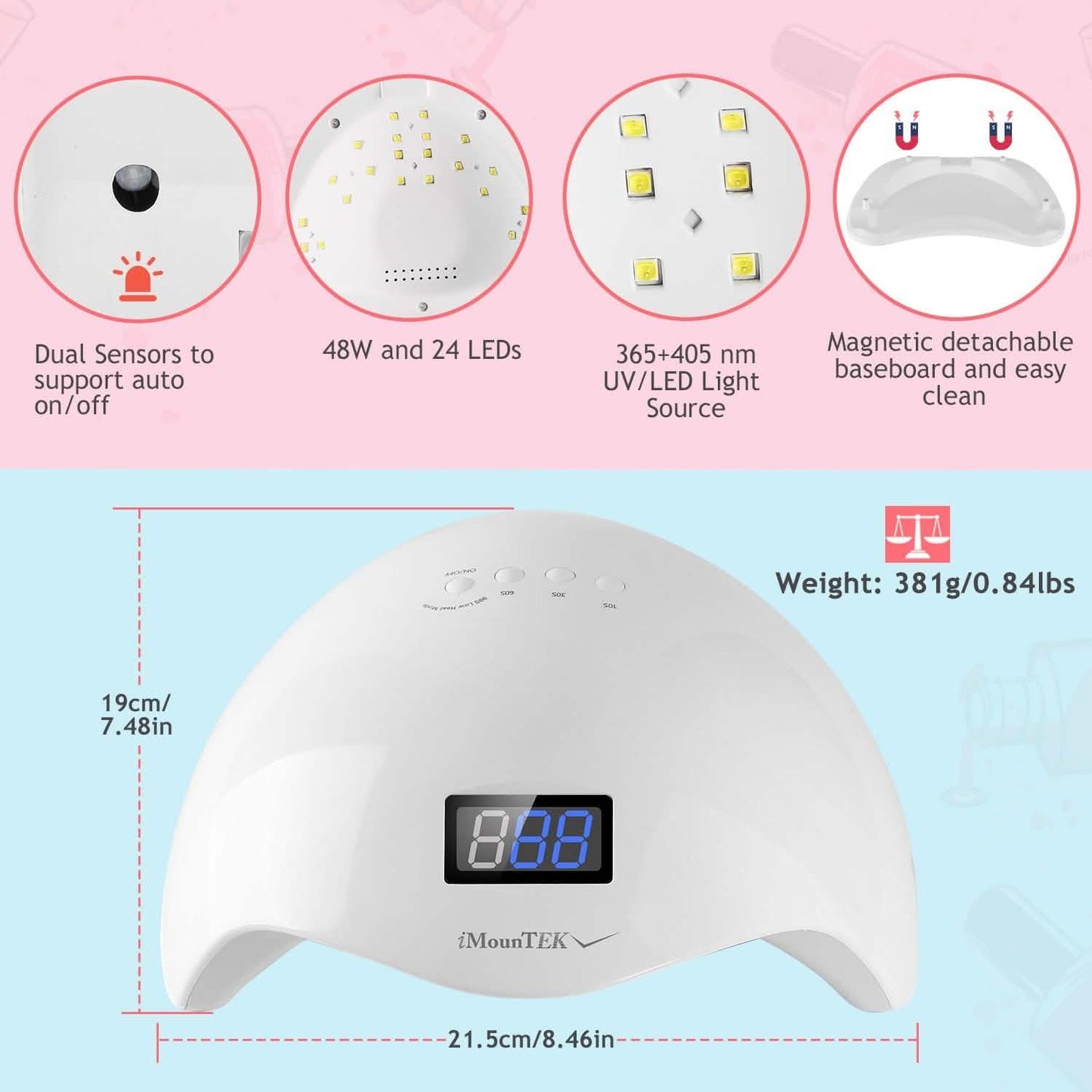 48W UV LED Nail Lamp Gel Polish Nail Dryer DailySale