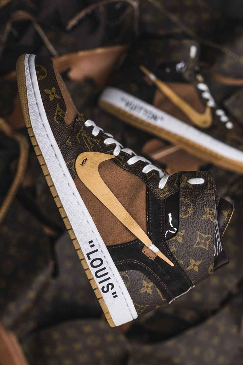 Custom Air Jordan 1 x LV Logo SneakerNational