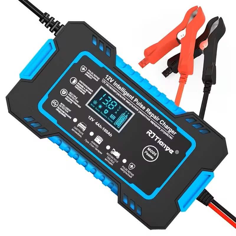 12V Intelligent Pulse Repair Smart Battery Charger with LCD Display DailySale