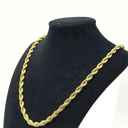 18K Solid Gold 4mm Rope Chain DailySale