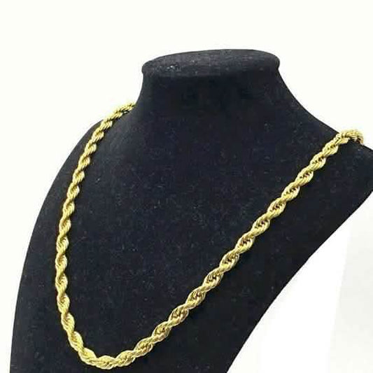18K Solid Gold 4mm Rope Chain DailySale