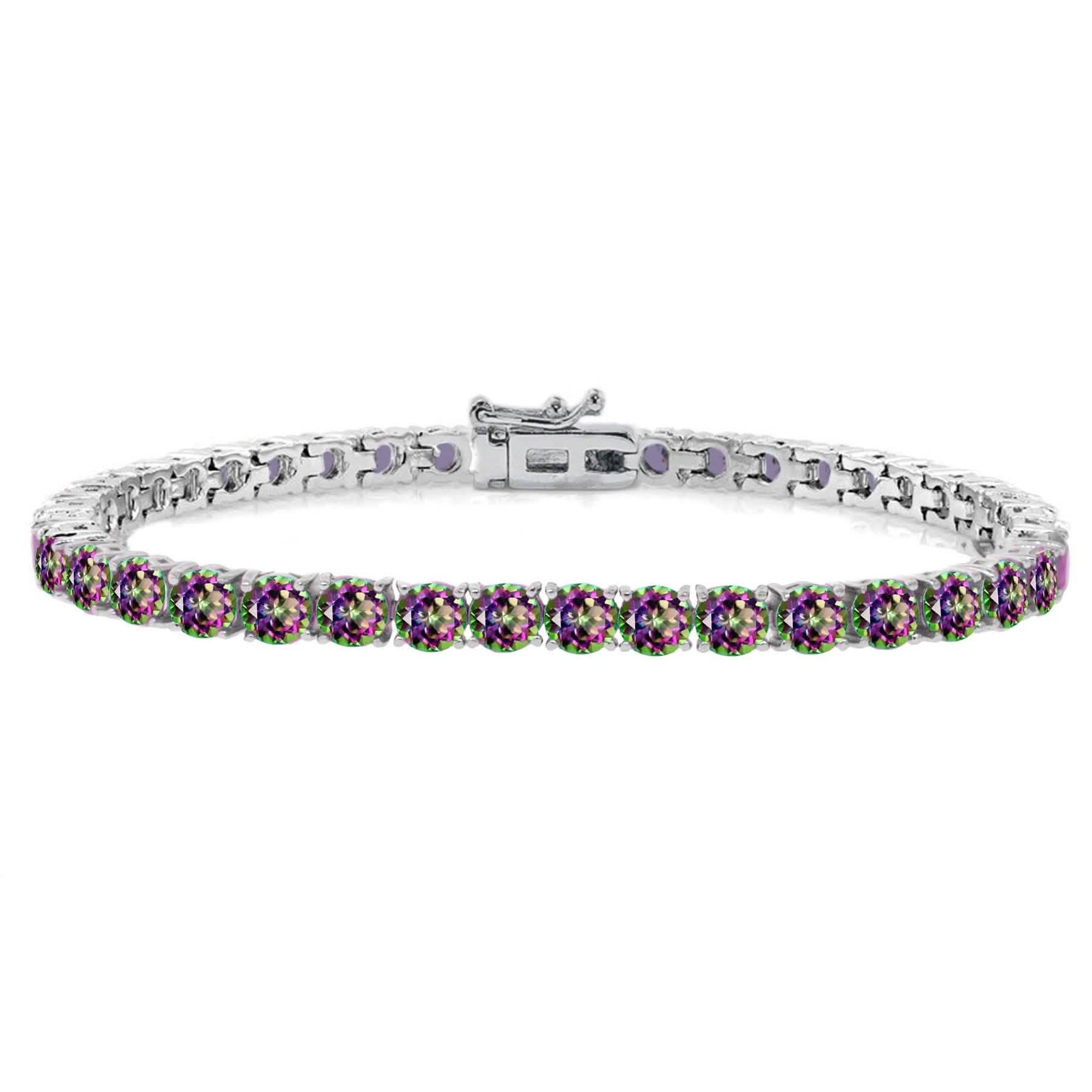 4mm Round Mystic Topaz Tennis Bracelet DailySale