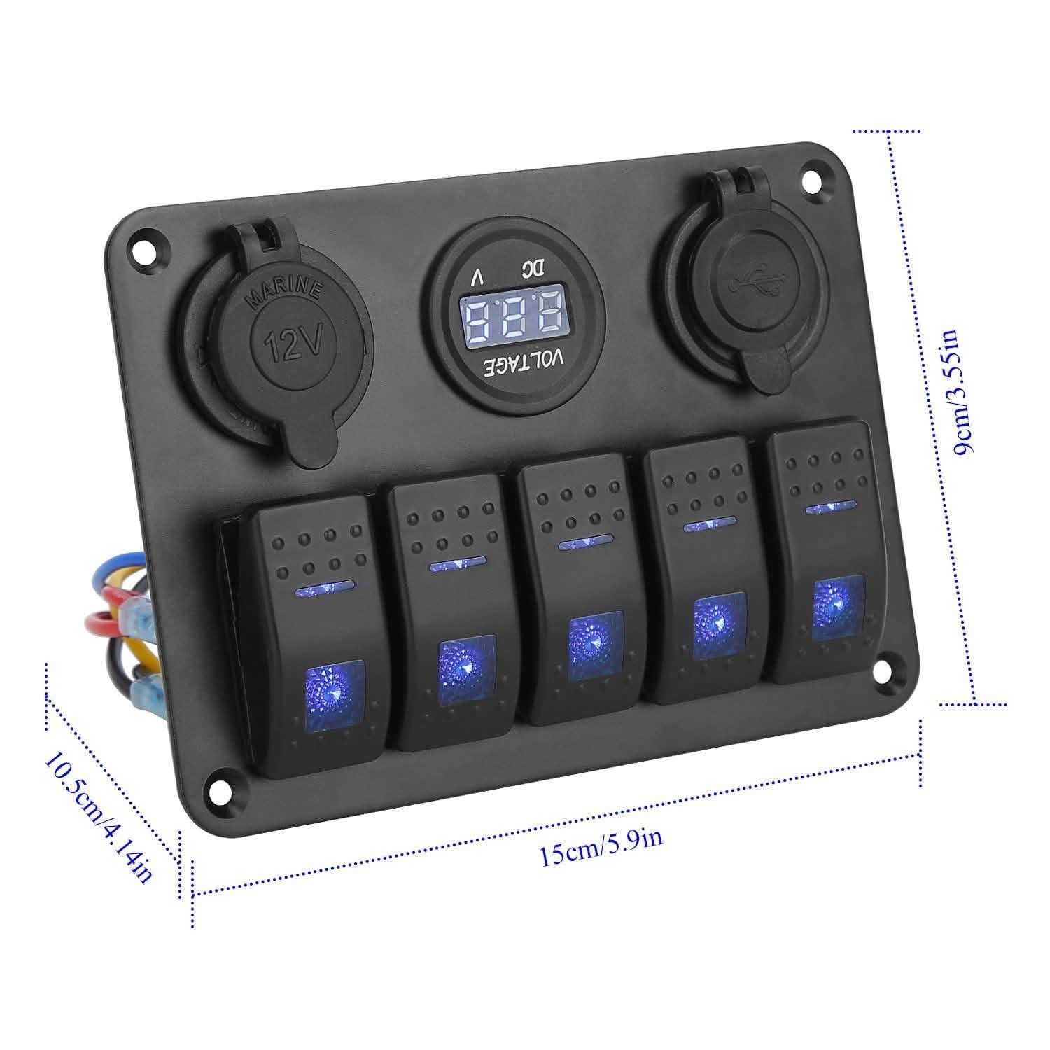 5 Gang Marine Panel Switch DailySale