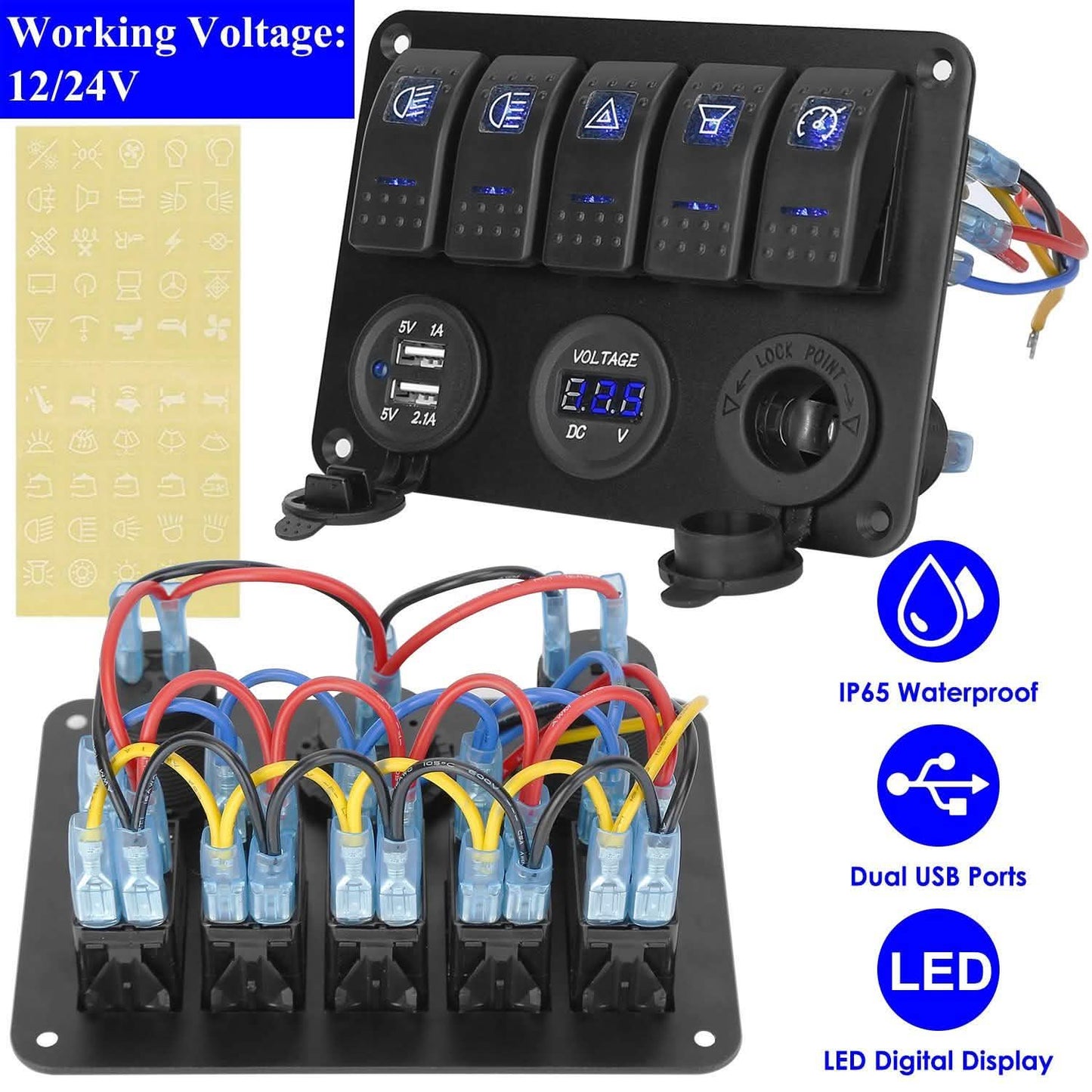 5 Gang Marine Panel Switch DailySale