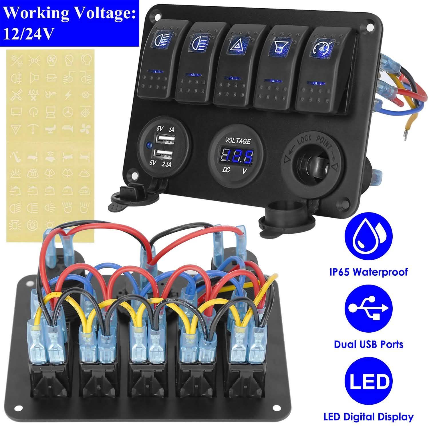 5 Gang Marine Panel Switch DailySale