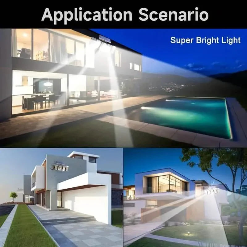 5 Heads Solar 300 LED Light Outdoor Motion Sensor Waterproof Wide-angle Illumination Wall Lamp DailySale