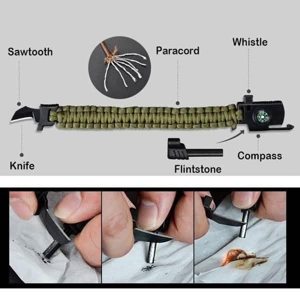 5-in-1 Multifunction Outdoor Survival Gear Escape Paracord Bracelet DailySale