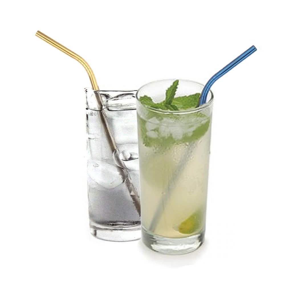 5-Pack: Colored Platinum Stainless Steel Straws With Brush DailySale