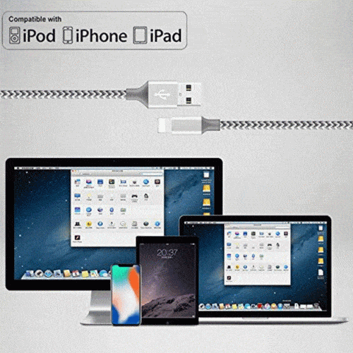 5-Pack: Heavy Duty Braided iPhone Lightning USB Cable Charger Cords DailySale