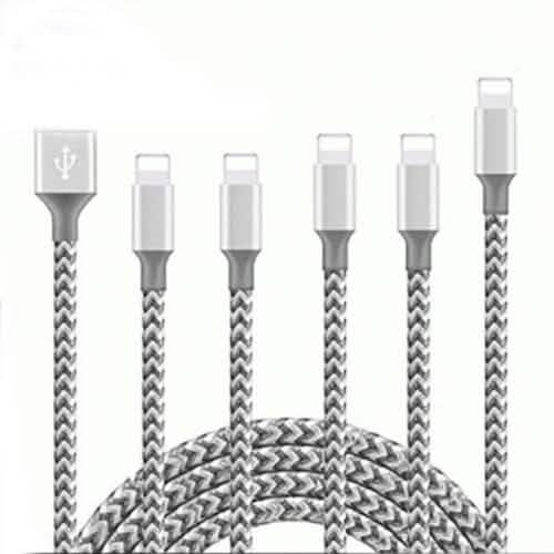 5-Pack: Heavy Duty Braided iPhone Lightning USB Cable Charger Cords DailySale