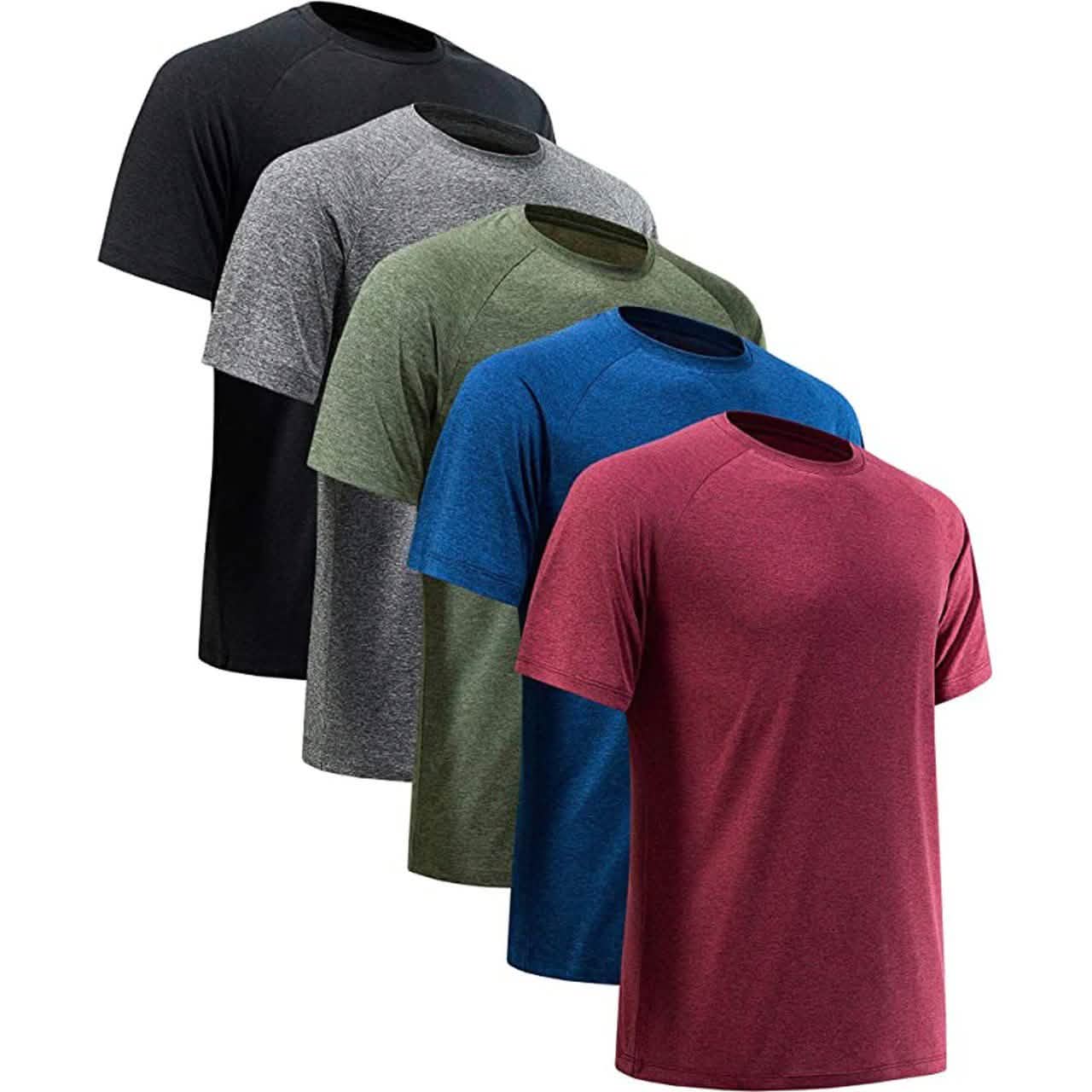 5-Pack: Men's Active Athletic Dry-Fit Performance Tees DailySale