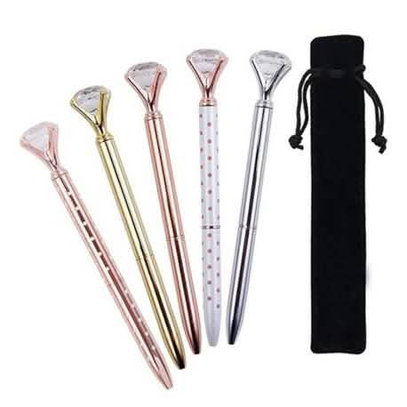 5-Pack: Multi-Color Diamond Ballpoint Pens DailySale
