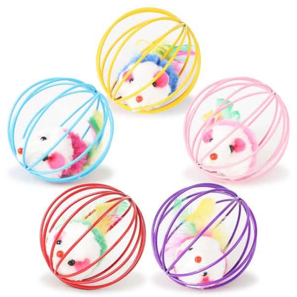 5-Pack: Pet Cat Kitten Playing Mouse Ball Cage DailySale