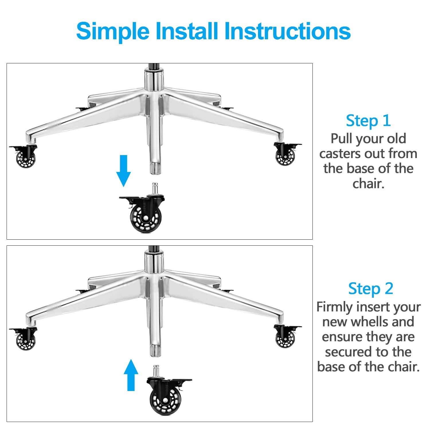 5-Pack: Replacement Office Chair Casters DailySale