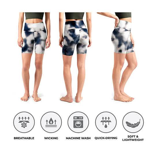 5-Pack: Women's High Waisted Tie Dye Athletic Biker Shorts DailySale